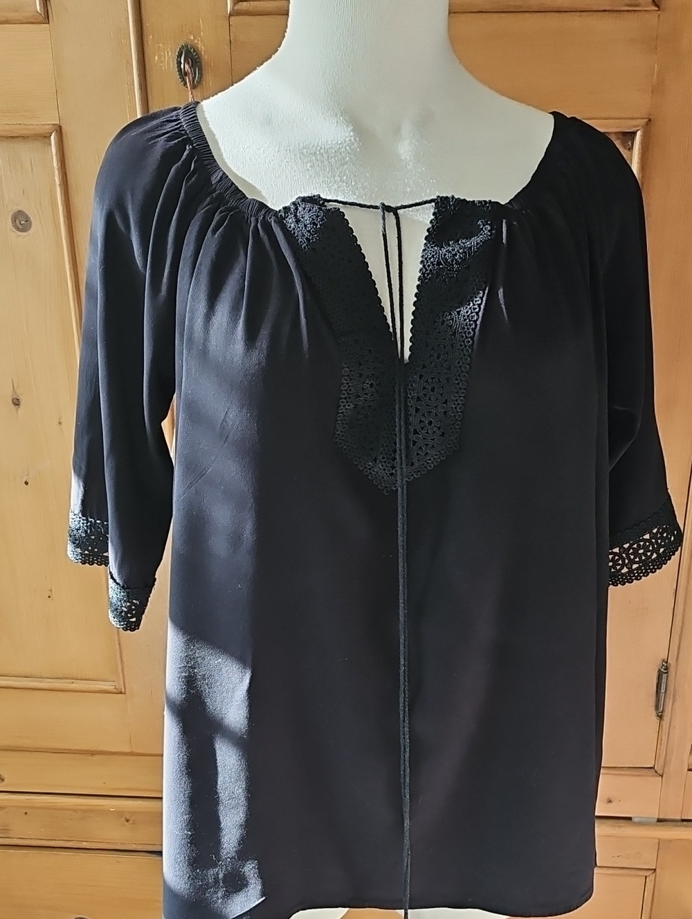 Free Peasant Style Blouse Black Size S/M